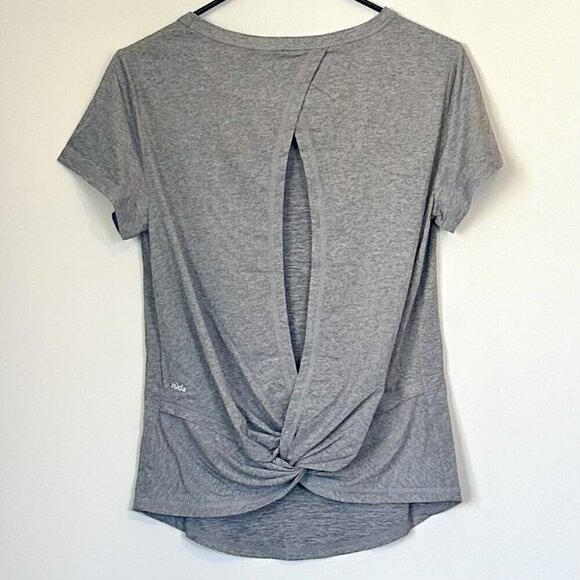 NEW Zuda Z-Cool Moisture Wicking Open Back Knotted Grey Athleisure Top XXS - Picture 9 of 9